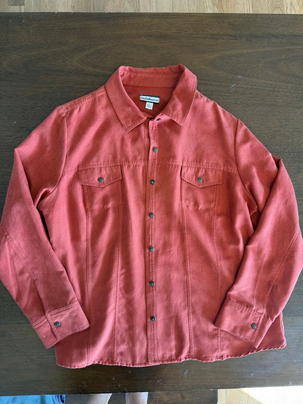 Faux Suade Rust Button Up Short